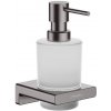 Hansgrohe AddStoris - Dávkovač mydla s držiakom, matné sklo/kefovaný čierny chróm 41745340