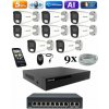 Amiko IP 8 kamerový set so switchom, 5Mpix, Ai, Dl, Tube (1501K8V2) (Amiko)