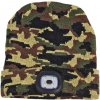 KesTek Pletená čiapka s LED svetlom, camouflage