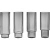 ferm LIVING Pohár na long drink RIPPLE 300 ml, sada 4 ks, šedá