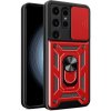 VSETKONAMOBIL 69191 RING CAMERA Kryt s držiakom pre Samsung Galaxy S24 Ultra 5G červený