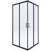 Deante Funkia, štvorcový sprchový kút 80x80 cm, výška 185cm, 5mm číre sklo, čierny profil, KYC_N42K