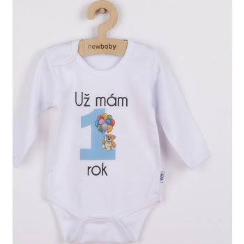 Body s potiskem New Baby Už mám rok modré