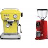 Ascaso Dream ONE, Sun Yellow + Eureka Atom W 75, ferrari red