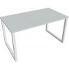 Pracovný stôl UNI O, 140x75,5x80 cm, sivá/biela