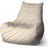 Sablio Sedací vak Bean Ružové a žlté pruhy - 60 x 70 x 70 cm