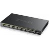 Zyxel GS2220-50HP 50-portový gigabitový PoE manažovaný L2 switch, 44x gigabitový RJ45, 4x gigabitový RJ45/SFP, 2x SFP, GS2220-50HP-EU0101F