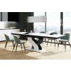 Luxusný rozkladací jedálenský stôl BELLA biela / čierna Biela LESK/čierna/Biela LESK
