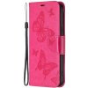 Peňaženkové puzdro Embossing Pattern Motýľ tmavoružové – Samsung Galaxy A54 5G