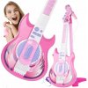 Majlo Toys Detská elektronická gitara so statívom a mikrofónom Guitar Micset ružová
