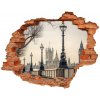 Diera 3D v stene na stenu London jeseň 90x70 cm