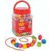 Bigjigs Toys Drevené navliekacie korálky v dóze