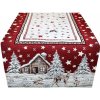 Vianočný gobelínový behúň na stôl Chenille IT029 Červená 40x180 cm