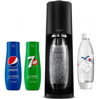 SodaStream Terra Black + lahev + PEPSI, 7UP