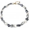 Perlový náhrdelník z úlomkov mušlí modrošedá 1ks