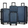 Sada 4 pevných kufrov KONO ABS+PC - 9.6/35.8/61.2/93.38 L - modrá