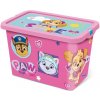 STOR Plastový úložný box s vekom Paw Patrol 7l ružový