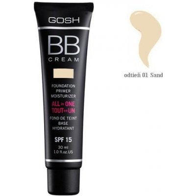 GOSH BB Cream 3v1 Denný krém + Podkladová báza + Makeup, odtieň 01 Sand 30 ml