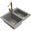 MEXEN/S MEXEN/S - Carlos granitový drez 1.5 vrátane batérie Rita, šedá 6518-71-670300-50