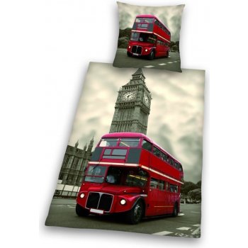 Herding obliečky bavlna London Bus 140x200 70x90