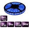 LED pásik - SMD 2835 - 5m - 60LED/m - 4,8W/m - modrý - IP20 - s konektorom