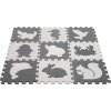 KIK Kontrastné penové puzzle 85 cm x 85 cm, 9 ks čierna, krémová