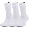 Vysoké bavlnené ponožky Under Armour CORE CREW 3PK biele 1358345-100 - XL