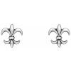 jantario Strieborné náušnice Fleur de Lis 102113
