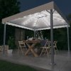 vidaXL Altánok s LED reťazou 300x300 cm, krémový, hliník 3070342