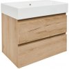 Kúpeľňová skrinka 2 zásuvky s umývadlom SAT B-Way 79x50x45 cm dub matný BWAY280OAKU2BI