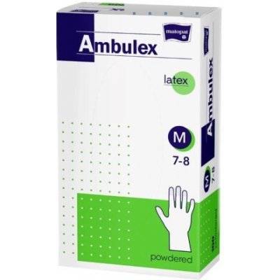 Ambulex P rukavice LATEXOVÉ, potiahnuté polymérom veľ. M, nesterilné, nepúdrované 1x100 ks