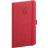 Vreckový diár Diamante 2026, červený, 9 x 15,5 cm