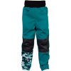 Wamu Softshellové nohavice detské Maskáč petrolejová