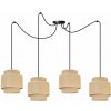Light Home Závesné svietidlo Boho Spider, 4x jutové tienidlo, (výber z 2 farieb konštrukcie)