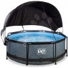 Bazén so strieškou a filtráciou Stone pool Exit Toys kruhový oceľová konštrukcia 244*76 cm šedý od 6 rokov