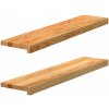 Parapety 2 ks, svetlohnedé, 90x20x2 cm, masívne dubové drevo