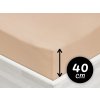 Jersey napínacie prestieradlo na extra vysoký matrac JR-033 Béžové 180 x 220 - výška 40 cm