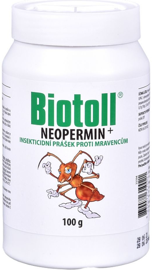 Biotoll Neopermin + insekticídny prášok proti mravcom s dlhodobým účinkom 100 g