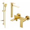 MEXEN/S - Zero SET umývadlová + vaňová batéria s príslušenstvom DF62, zlatá 7113DF62-50
