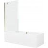 MEXEN/S - Cube obdĺžniková vaňa 170 x 80 cm s panelom + zástena 1- diel 90, transparent, zlatá 550517080X9509000050