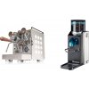 Rocket Espresso Appartamento, white, walnut + Rancilio Rocky Doserless