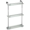 SAPHO XR608 X-Round E sklenená polička trojitá s hrazdou 38 x 67,5 x 13 cm