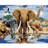 Diamondi Diamantové maľovanie - ZVIERATÁ PRI OÁZE AFRIKA (HOWARD ROBINSON) Rámovanie: vypnuté plátno na rám, Rozmer: 40x50 cm
