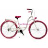 Retro bicykel dámsky mestský ružovo biely