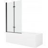 MEXEN/S - Cubik obdĺžniková vaňa 170 x 70 cm s panelom + vaňová zástena 100, transparent, čierna 550317070X9210027000