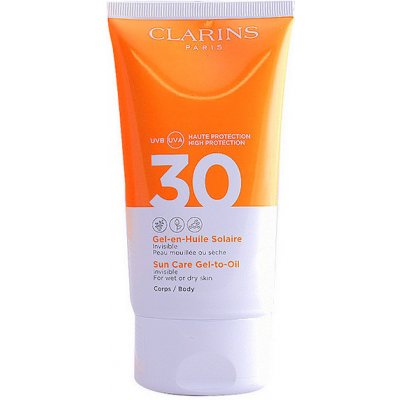 Clarins telový gélový olej na opaľovanie SPF30 (Invisible Sun Care gél-to-Oil) 150 ml