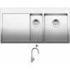 Blanco CLARON 6 S-IF nerez hodvábny lesk s excentrom PushControl 521645 + Blanco MIDA-S chróm 521454