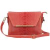 Mondo Italia Kožená kabelka potlač pytón 528 červená Made in Italy Červená