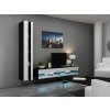 Obývacia stena Vigo NEW 8 (čierna/biely lesk)