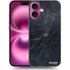 Picasee silikónový prehľadný obal pre Apple iPhone 16 - Black marble